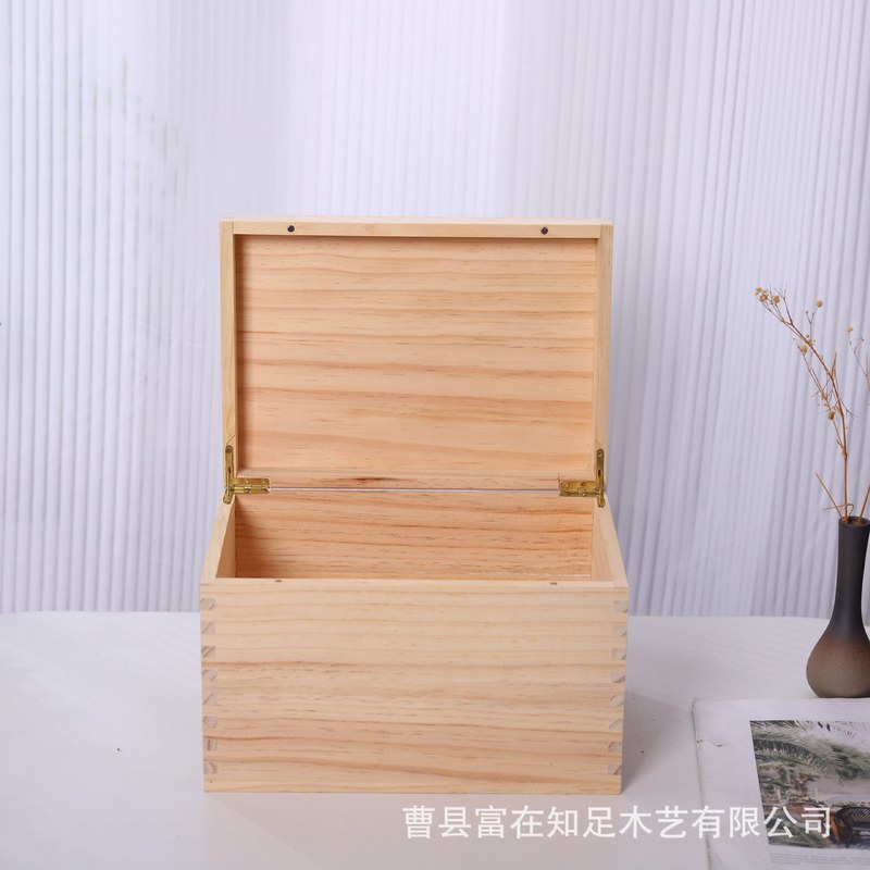 现货翻盖式木质茶叶盒木制木盒实木木盒厂家木质盒子榫卯礼品包装
