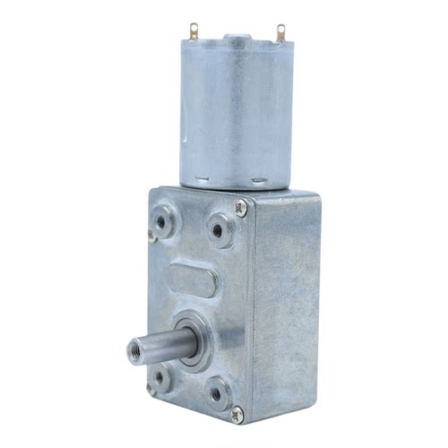 GY370直流减速电机微型涡轮蜗杆直角低速小马达断电自锁12V6V24V