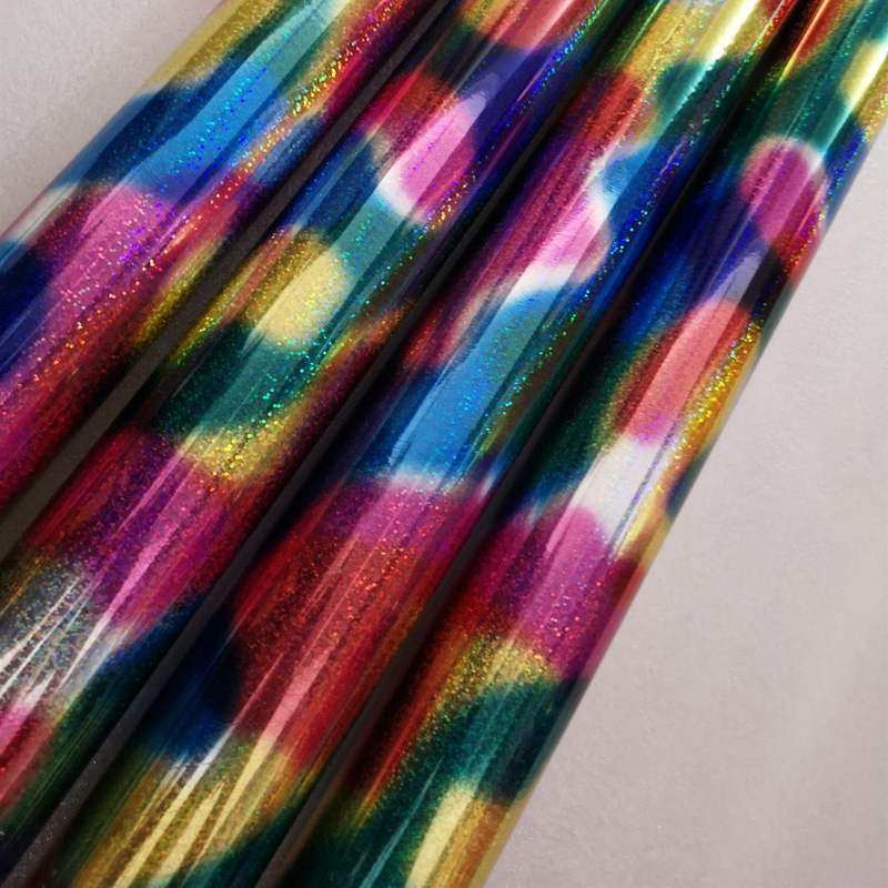 镭射 荧光 PU皮革烫金 碳粉转印膜UV冷转印膜  花膜耐水洗烫