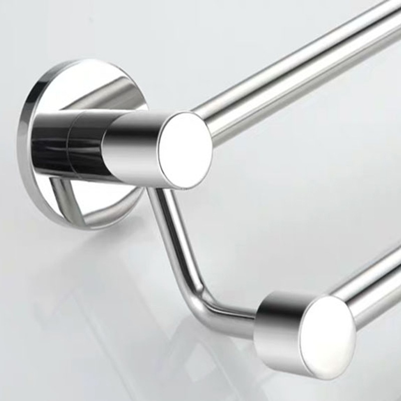 不锈钢304单杆毛巾架卫生间简约风杆现代浴室双杆毛巾置物架壁挂