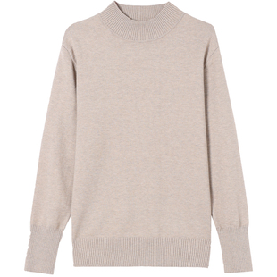 加厚大码长袖上衣女秋冬羊绒针织打底衫高领毛衣内搭可外穿羊毛衫