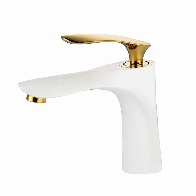 轻奢全铜玫瑰金浴柜加高水龙头