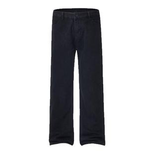 98SQUID巴黎bootcut黑色微喇牛仔裤男女美式高街做旧复古百搭长裤