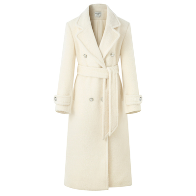 DIANAVEVINA冬季新长款简约女宽松羊绒双面毛呢大衣保暖外套