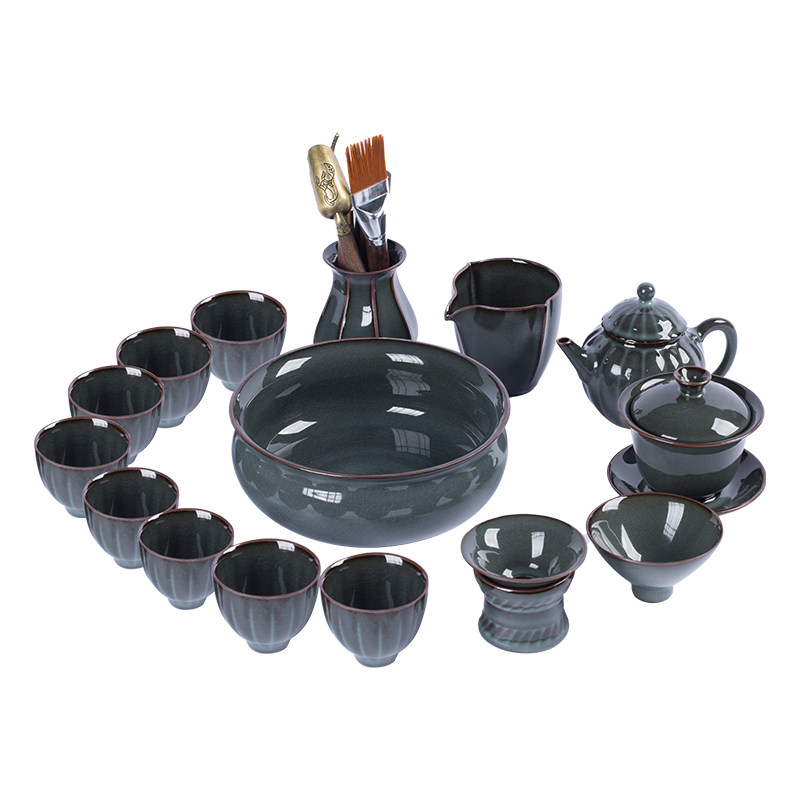 龙泉青瓷茶具套装高档