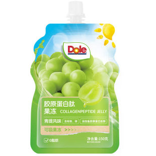 Dole都乐胶原蛋白肽果冻果汁青提荔枝香橙休闲水果风味可吸吸零食