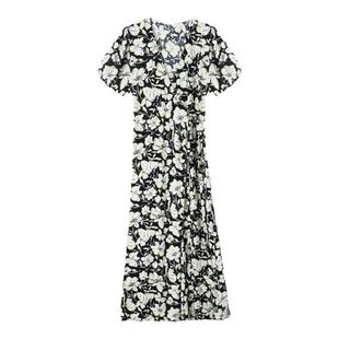 GOLDEN BARRY金和百瑞氛围感温柔浪漫显瘦人丝碎花连衣裙301255