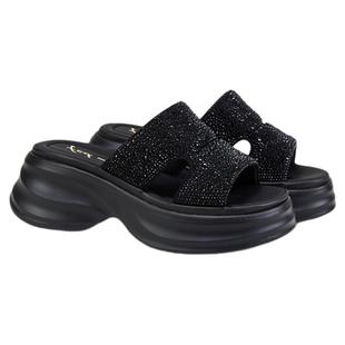 fed水钻凉拖鞋夏季新款女鞋松糕底沙滩鞋海边拖鞋女款S0416-YA590