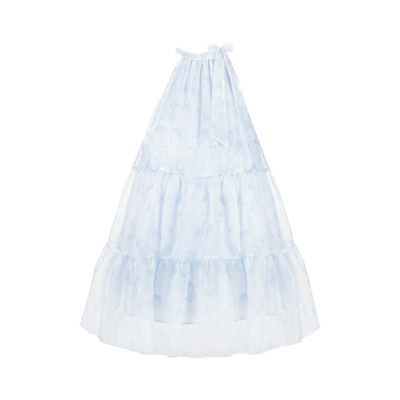 cla优雅大摆纱裙对袖腰封可拆秋