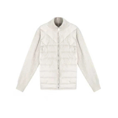 针织拼接羽绒棉服外套加厚设计感