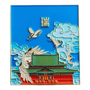 正定隆兴寺六绝摩尼殿瑞鹤图冰箱贴城市金属旅游纪念品博物院文创