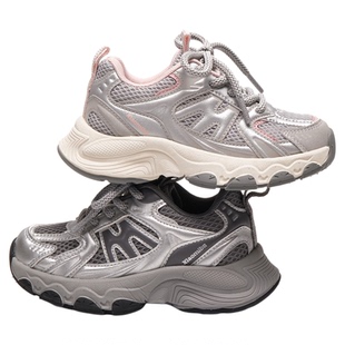 小米步儿童运动鞋秋冬加绒新款女童跑步鞋轻便防滑老爹鞋男童鞋子