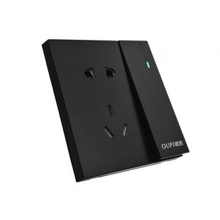 二开四开双控单控黑色开关插座面板86型暗装家用电源多孔五孔5孔