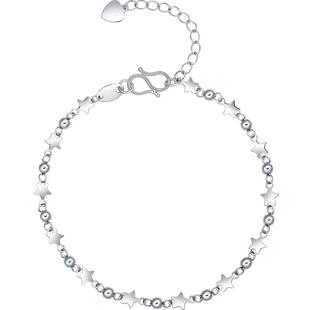 T周六福铂金手链女pt950白金满天星手饰简约官方正品送礼物旗舰店