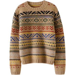 洋气显年轻~优雅与气场重磅加厚！羊绒衫女圆领纯羊绒毛衣宽松冬