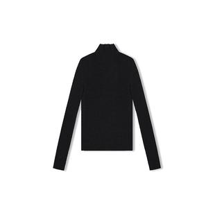 CONCISE-WHITE简白秋季新款美丽诺羊毛纯色修身针织内搭打底衫