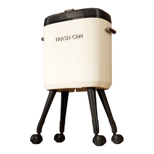 高脚垃圾桶家用厨房免弯腰大容量高颜值轻奢带盖带轮可移动卫生桶