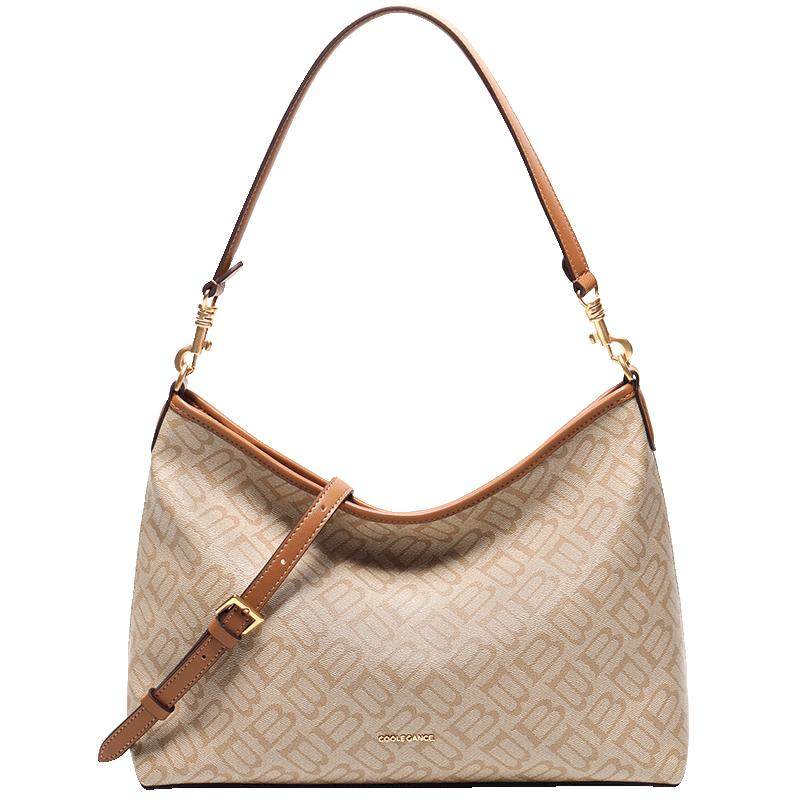 百丽包包女25新款大容量托特包斜挎单肩半月HOBO腋下饺子包X7199