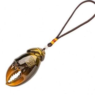 全铜摆件手中有钱螃蟹钳手把件汽车挂件随身家居饰品把玩解压礼品