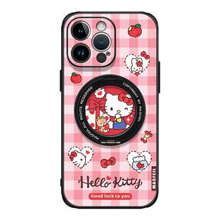 MASFEIL × 凯蒂猫礼物适用iPhone17Promax手机壳新款ip15磁吸带支架苹果16Pro可爱套Ho5支点14仿皮13pm全包