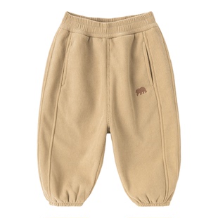 男童灯芯绒裤子嘟嘟家儿童冬季女童长裤宝宝童装秋冬加厚衣服棉裤
