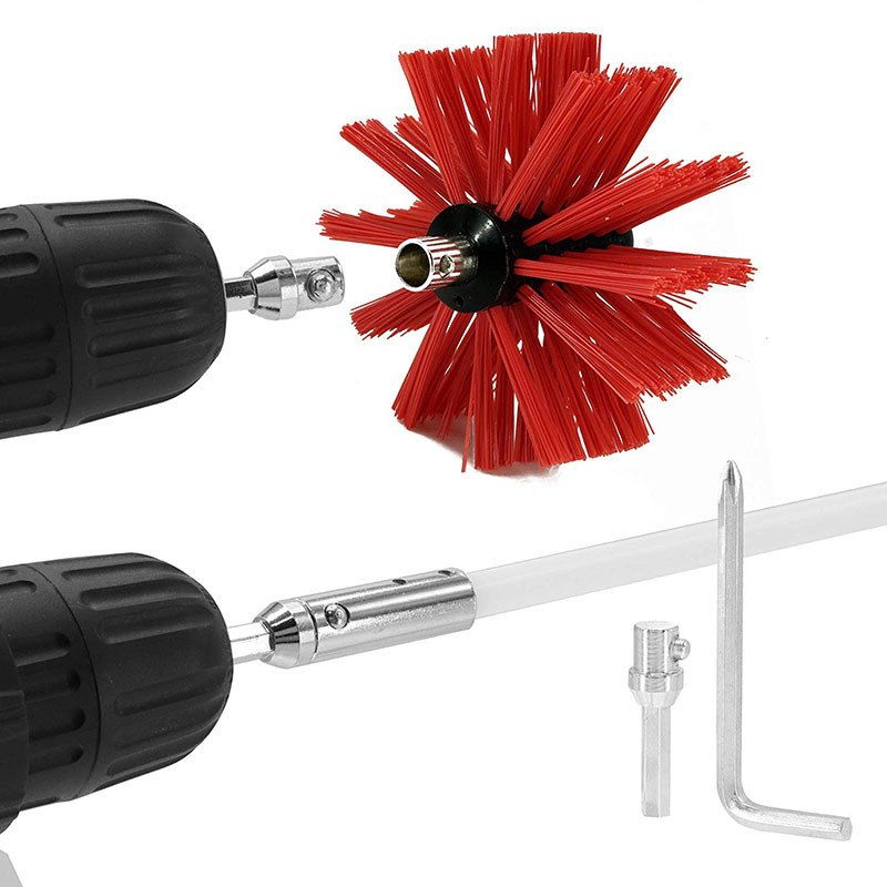 巨坚电钻烟囱刷 油烟机内壁管道刷 可加长弯曲烘干机管道刷