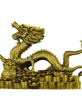 纯铜招財龙客厅办公室装饰品摆件