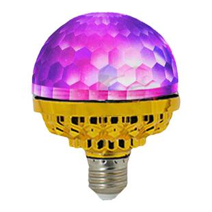 七彩旋转灯家用蹦迪春节过年爆闪自动水晶魔球灯氛围ktv闪光灯泡