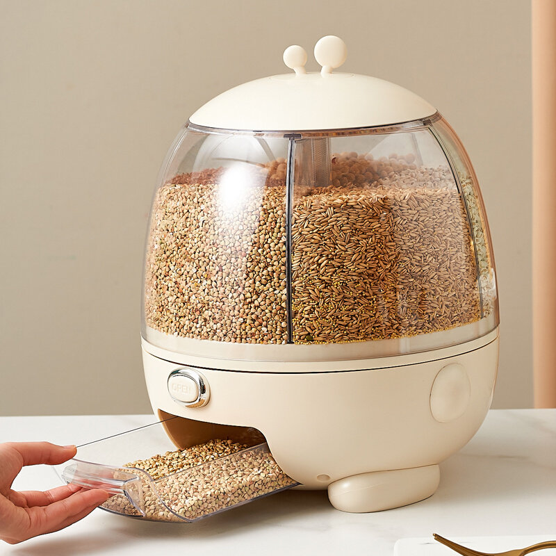 帅仕装米桶旋转分格五谷杂粮密封防虫防潮食品级米缸罐收纳盒