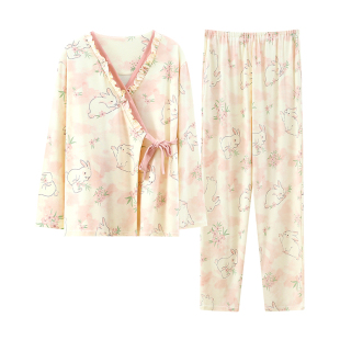 月子服纯棉春秋产后8月份9产妇孕期哺乳期睡衣夏季薄款孕妇家居服