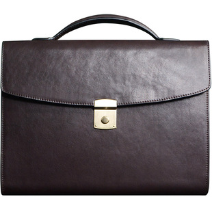 牧石皮艺手工定制高端真皮男士手提包牛皮公文包男商务简约电脑包