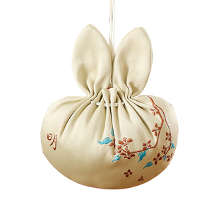 新款卡通香包月玉兔子香囊空袋子古风荷包香袋刺绣随身小礼品物