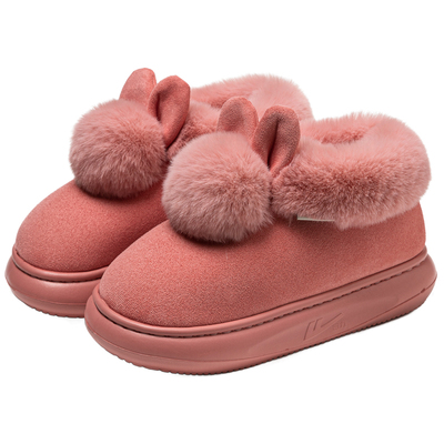 棉拖鞋女冬季包跟加绒加厚防