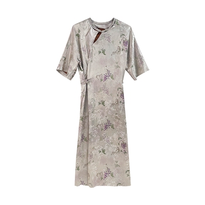 JKJS人丝提花新中式连衣裙长裙