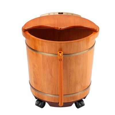 橡木泡脚桶自动加热恒温泡小腿