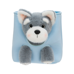 可爱西高地犬公仔斜挎单肩包玩偶毛绒玩具女孩捉迷藏玩偶生日礼物