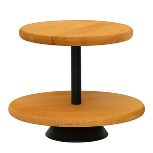 森林系甜品台摆件 木头蛋糕架婚庆道具橱窗展示点心架 双层蛋糕盘