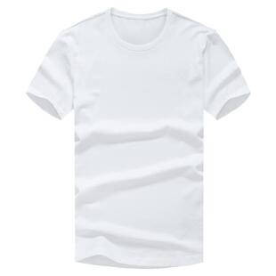 MrBu布先生显瘦弧形下摆纯色t恤男柔软纯棉短袖男士纯白t恤AT681