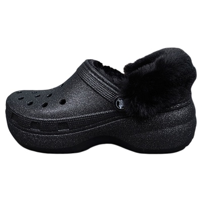 Crocs卡骆驰云朵闪耀暖绒洞洞鞋