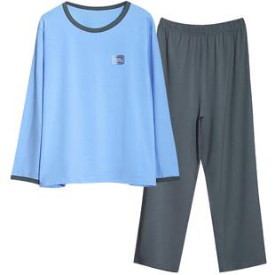 胖男童睡衣春夏薄款青少年胖男孩莫代尔九分袖中大儿童家居服套装