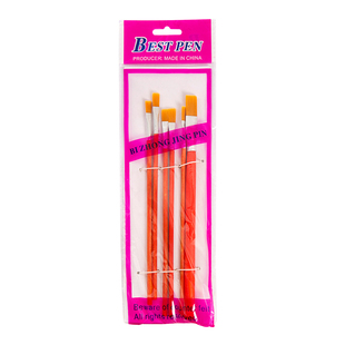 尼龙毛儿童单支油画笔水粉水彩平头毛笔工业油漆笔刷毛刷排笔套装