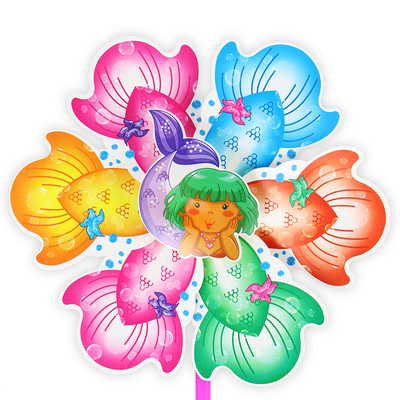 厂家活动卡通塑料防水节日大风车