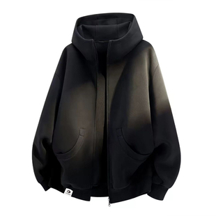 PLAY BOBONUS小众美式重磅纯色宽松潮牌休闲连帽卫衣情侣男女春秋