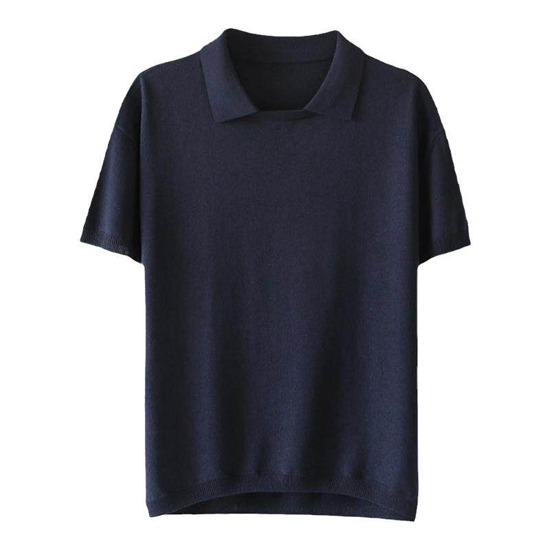 APCSHOP真丝羊绒套头POLO短袖