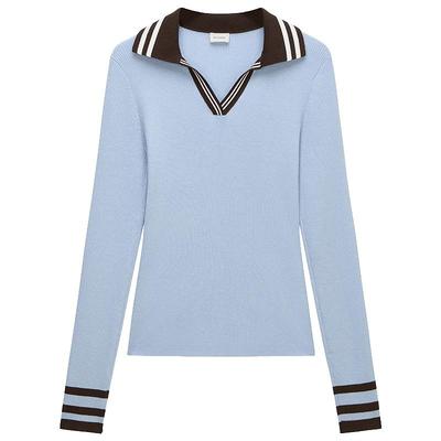 OCHIRLY欧时力V领撞色针织毛衣