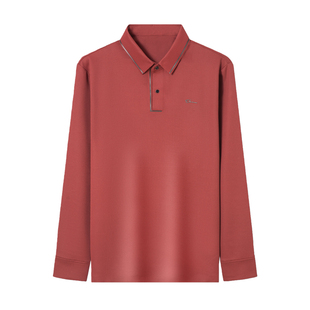 啄木鸟秋冬男士加绒保暖长袖t恤中年爸爸商务翻领百搭POLO衫上衣