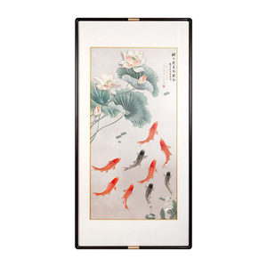 君自在玄关新中式手工铜雕装饰画