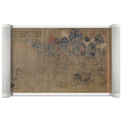 展子虔游春图高清真迹山水画