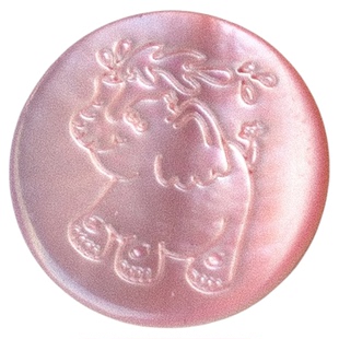 15mm一颗价德国JIM紫粉底色小象图案珍珠母贝纽扣