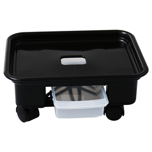 长方形花盆托盘树脂塑料移动带接水盒万向轮花盘托盘 花托包邮